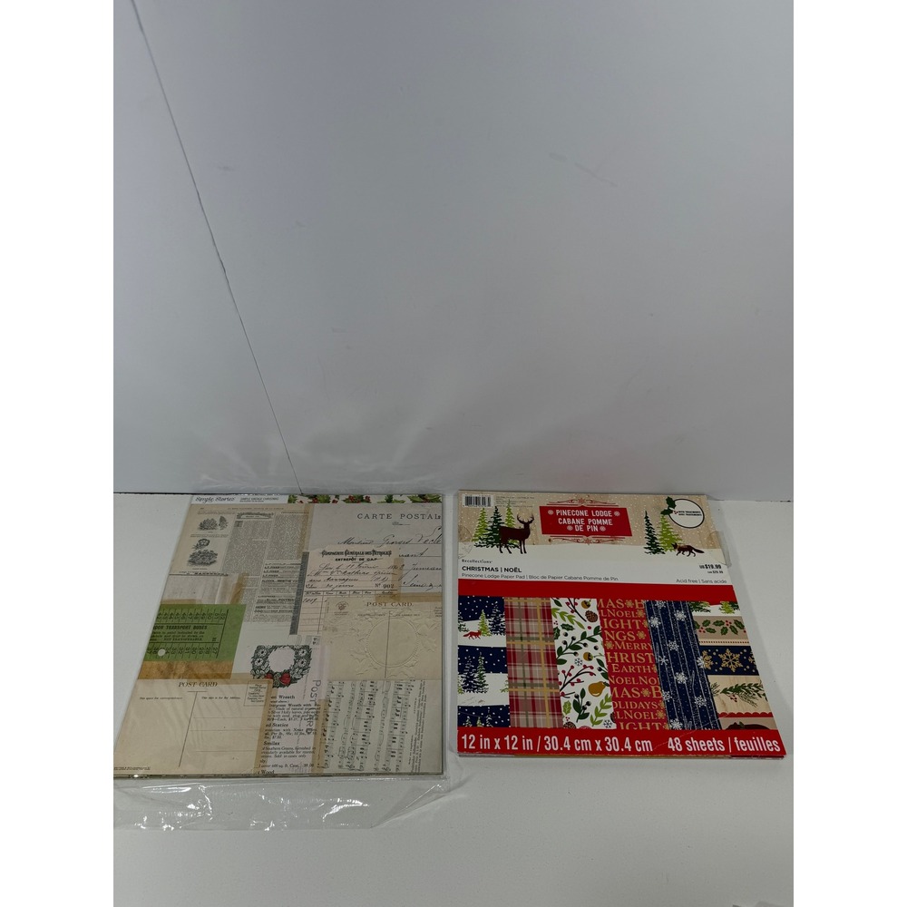 lot Recollections Pinecone Lodge & Simple Stories Vintage Christmas Paper Pad